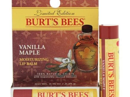 Vanilla Maple Moisturizing Lip Balm Blister by Burts Bees for Unisex - 0.15 oz Lip Balm Online Hot Sale