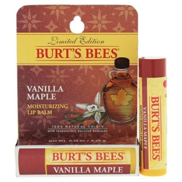 Vanilla Maple Moisturizing Lip Balm Blister by Burts Bees for Unisex - 0.15 oz Lip Balm Online Hot Sale