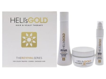 The Revival Series Travel Kit by Helis Gold for Unisex - 3 Pc 3.3oz Revitalize Shampoo, 3.3oz Restructure Masque, 1oz Crystal Cream For Discount