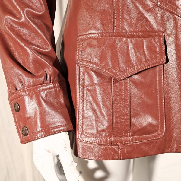 Vintage 70s Fitted Leather Jacket, 70s Disco Era Jacket S Online