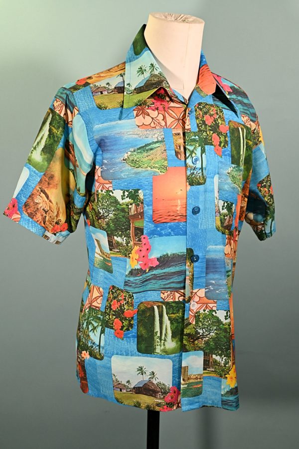 Vintage 70s Photo Image Hawaiian Shirt, Studio One by Campus M Hot on Sale