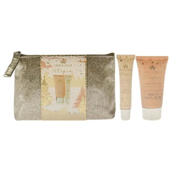 Utopia Glitter Bag Set by Style and Grace for Women - 3 Pc 1.7oz Hand Lotion, 0.34oz Lip Gloss, Sequin Bag Online Hot Sale