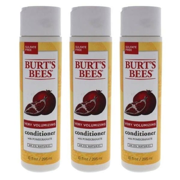 Very Volumizing Pomegranate by Burts Bees for Unisex - 10 oz Conditioner - Pack of 3 Supply