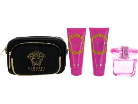 Versace Bright Crystal Absolu By Versace, 4 Piece Gift Set For Women With Purse For Sale