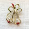 Vintage MCM Christmas Bells Brooch, Gold Tone Costume Jewelry by Gerrys Online