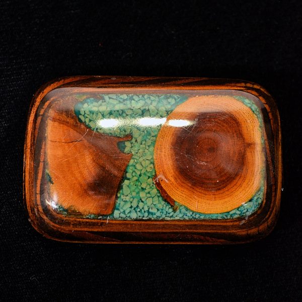 Vintage 70s Wood Stone Chip Belt Buckle, Hippie Buckle Online Sale