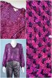 Vintage 70s Magenta Sequin Top, Sparkle Party Top Fashion