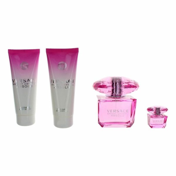 Versace Bright Crystal Absolu By Versace, 4 Piece Gift Set For Women For Discount