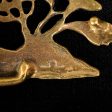 Vintage 70s Solid Brass Brutalist Belt Buckle, Acacia Tree of Life, Signed Omega Sale