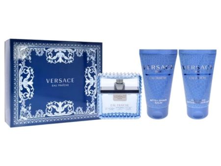 Versace Eau Fraiche by Versace for Men - 3 Pc Gift Set 1.7oz EDT Spray, 1.7oz Bath and Shower Gel, 1.7oz After Shave Balm Cheap