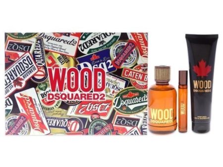 Wood by Dsquared2 for Men 3 Pc Gift Set 3.4oz EDT Spray, 0.3oz EDT Spray, 5.0oz Bath and Shower Gel on Sale