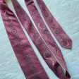 Vintage 40s 50s Narrow Burgundy tie W Black Cream Details For Cheap