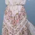 Vintage 70s Romantic Floral Print Long Dress w Flare Skirt S Fashion