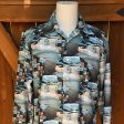 Vintage 70s Surfer Hawaiian Photo Image Shirt, Disco Polyester Surfer Girl Shirt on Sale