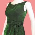 Vintage 60s Green Sparkle Dress w Bow on the Waist XS Fashion