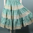 Vintage 50s Aqua Southwestern Patio Dress, Western Rockabilly Dress, Full Sweep Skirt XS For Cheap