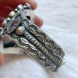 EL Billah Spiny Oyster Native American Bracelet, Sterling Silver Tufa Cast Cuff Bracelet 71.3 G Supply