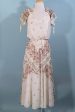 Vintage 70s Romantic Floral Print Long Dress w Flare Skirt S Fashion