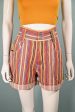 Nada Nuff 80s High Waist Striped Shorts SZ 9 Sale