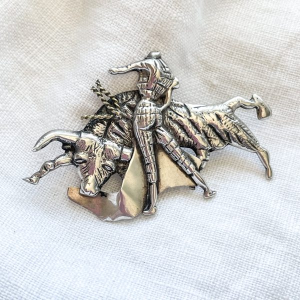 Vintage Sterling Bullfighter Matador Brooch, Mexico 11.2 Grams Fashion