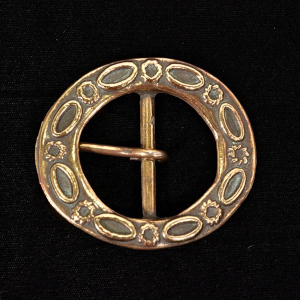 Vintage Brass Oval Belt Buckle, Raised Design, Nice Patina & Details, WF-103 Online Hot Sale