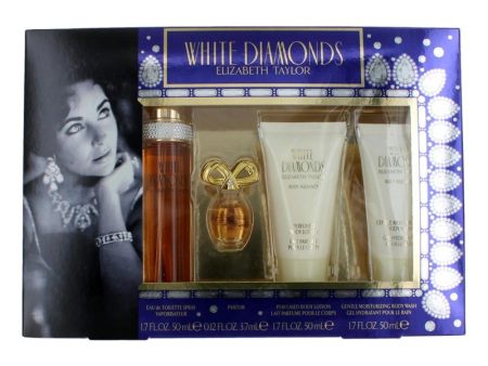 White Diamonds By Elizabeth Taylor, 4 Piece Gift Set For Women (With 1.7 Oz) For Sale