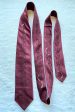 Vintage 40s 50s Narrow Burgundy tie W Black Cream Details For Cheap