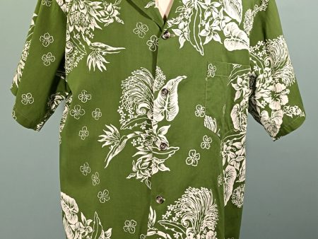 Vintage 50s 60s Hawaiian Shirt, Lei-O-Hawaii Sportswear Floral Print Aloha Shirt L Online