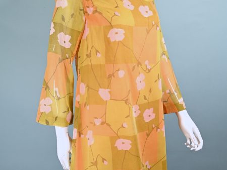 60s Mod Mini Dress, Floral Print Mini Shift Dress S Online