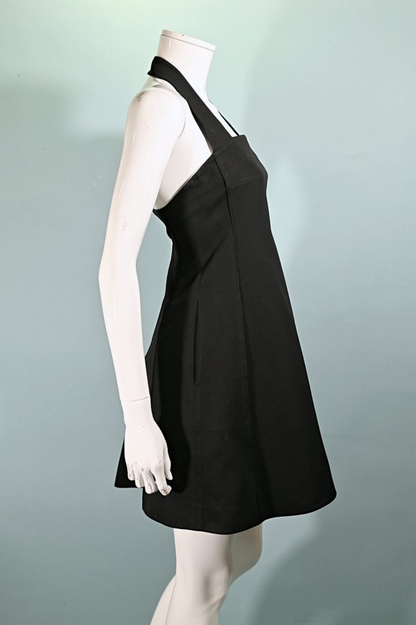 Vintage Claude Montana Black Mini Halter Dress,  Montana  Made in Italy XS XXS Online Sale