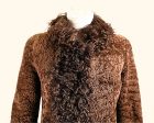 Vintage OOAK Fur Coat, Sheered Lamb Mongolian Curly Lamb & Tapestry Trim, XS Online Sale