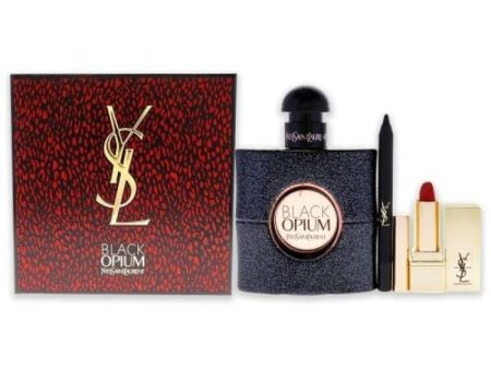 YSL BLACK OPIUM 3 PCS SET: 1.6 EDP SP + 0.02 WATERPROOF EYE PENCIL + LIPSTICK Online Hot Sale