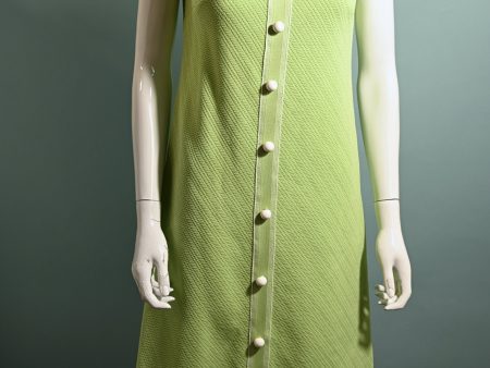 Vintage 60s Mint Green Mod A Line Dress M Supply