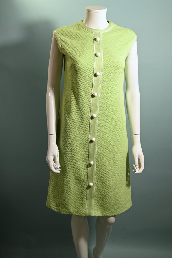 Vintage 60s Mint Green Mod A Line Dress M Supply