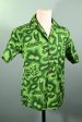 Vintage 60s Made in Hawaii Aloha Shirt, Green Gold Hula Girls Island Print S For Discount