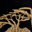 Vintage 70s Solid Brass Brutalist Belt Buckle, Acacia Tree of Life, Signed Omega Sale