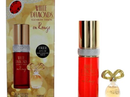 White Diamonds En Rouge By Elizabeth Taylor, 2 Piece Gift Set For Women Hot on Sale