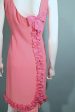 60s Pink Ruffle Wiggle Dress, 1960s Party Dress M For Discount