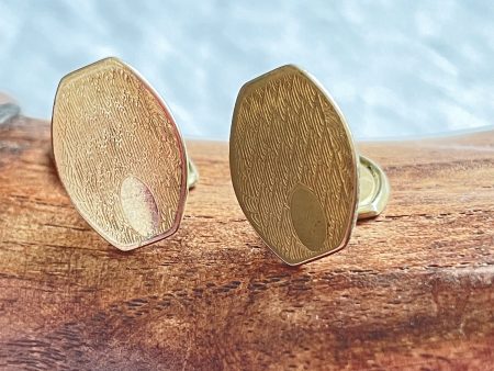 Vintage Art Deco Edwardian Style Gold Tone Etched Cufflinks Online Hot Sale