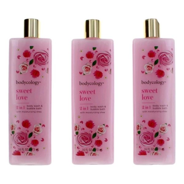 Sweet Love By Bodycology, 3 Pack 16 Oz 2 In 1 Body Wash & Bubble Bath For Women Online now