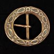 Vintage Brass Oval Belt Buckle, Raised Design, Nice Patina & Details, WF-103 Online Hot Sale