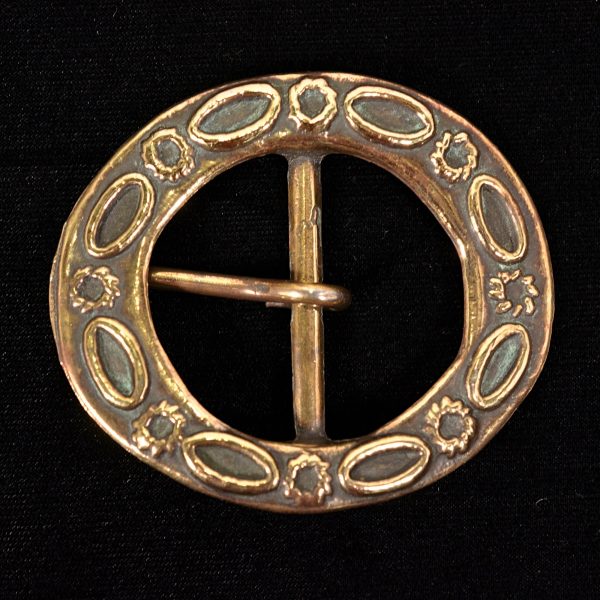 Vintage Brass Oval Belt Buckle, Raised Design, Nice Patina & Details, WF-103 Online Hot Sale