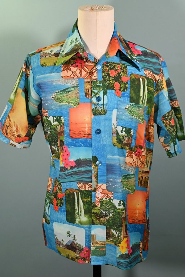 Vintage 70s Photo Image Hawaiian Shirt, Studio One by Campus M Hot on Sale