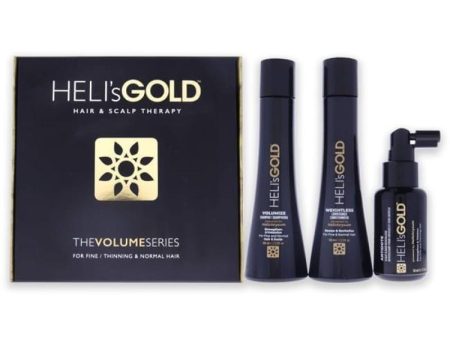 The Volume Series Travel Kit by Helis Gold for Unisex - 3 Pc 3.3oz Weightless Conditioner, 3.3oz Volumize Shampoo, 1.7oz Antidote Scalp and Hair Revitalizer For Sale