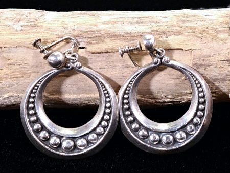 Margot De Taxco Sterling Silver Earrings #5850, Screw Back Discount