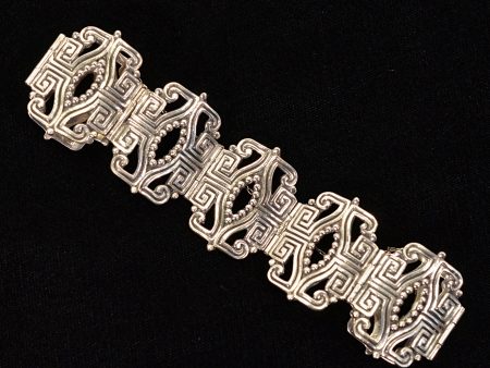 Margot De Taxco Bracelet Sterling Mayan Aztec Design #5464 52.9 Grams Online