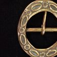 Vintage Brass Oval Belt Buckle, Raised Design, Nice Patina & Details, WF-103 Online Hot Sale