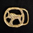 Vintage 70s Taurus Zodiac Solid Brass Belt Buckle, Brutalist Modernist Astrology Buckle For Discount