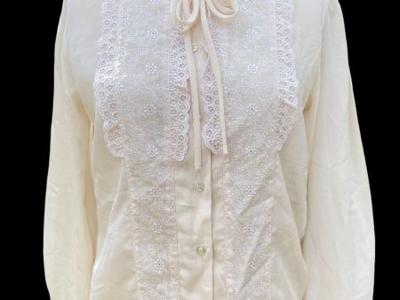 70s Victorian Revival Cottagecore Lace Blouse M Online Hot Sale