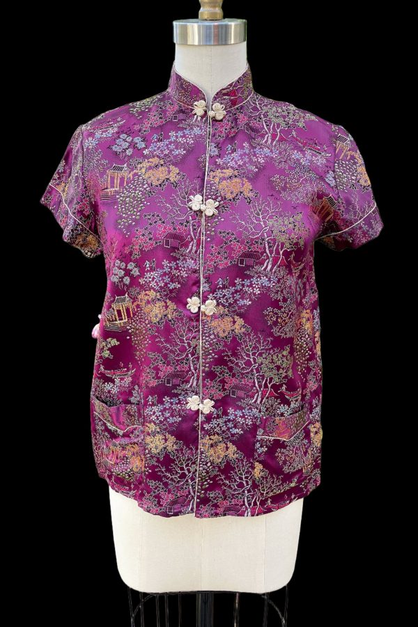 Vintage Chinese Boho Hippie Embroidered Top S For Sale